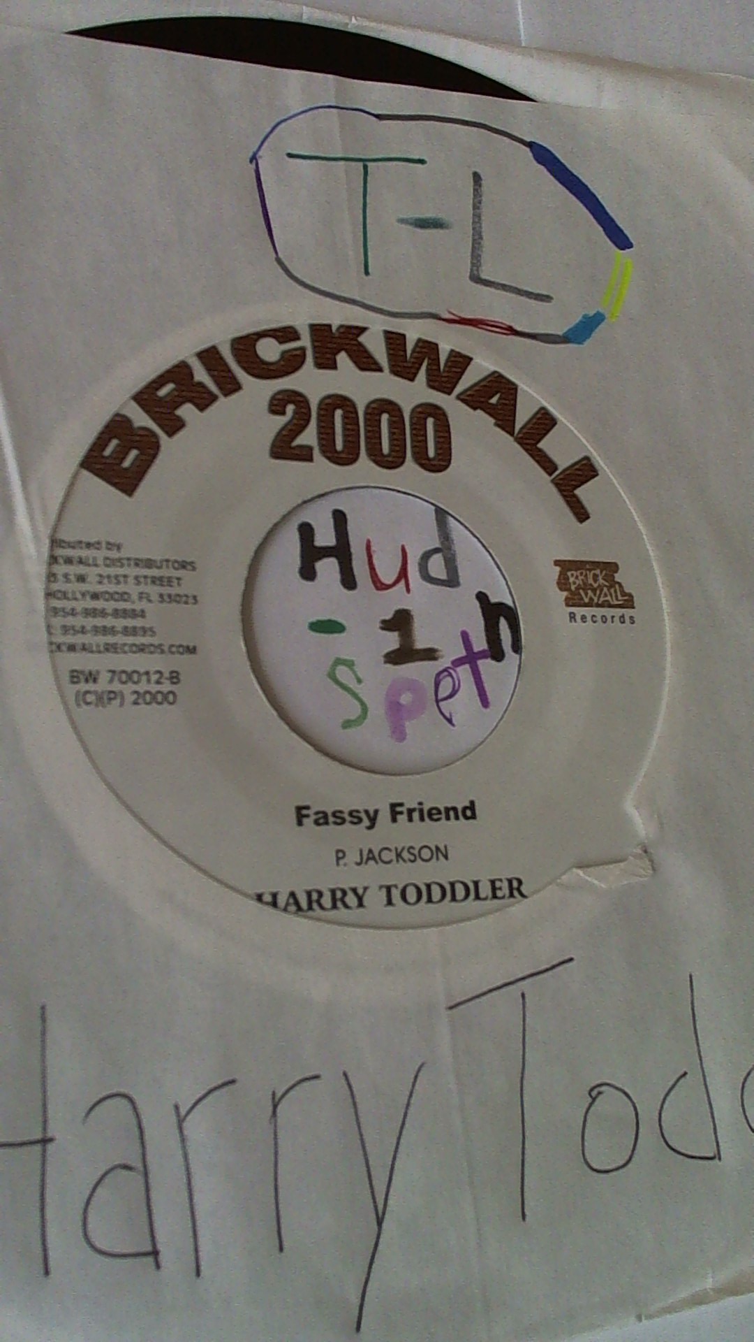 Reggae Dancehall Artist - Harry Toddler On Reggae Dancehall Label Brickwall 2000